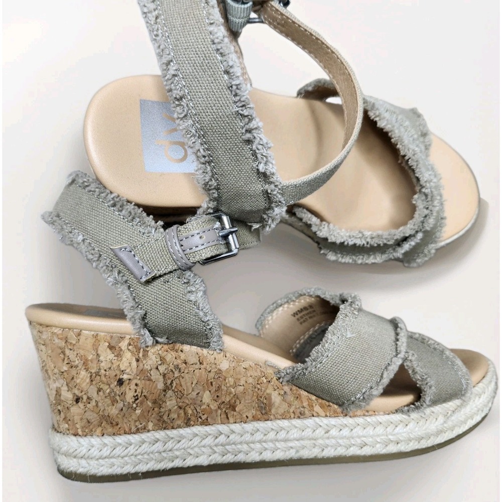 Dolce Vita Olive Green Wedge Espadrille Sandals Womens 8 Goblin Gremlin Forest